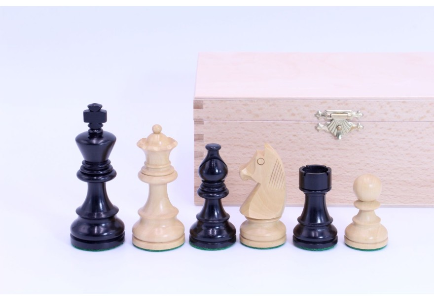 Schachfiguren Ebenholz und Buchsbaum 89 mm