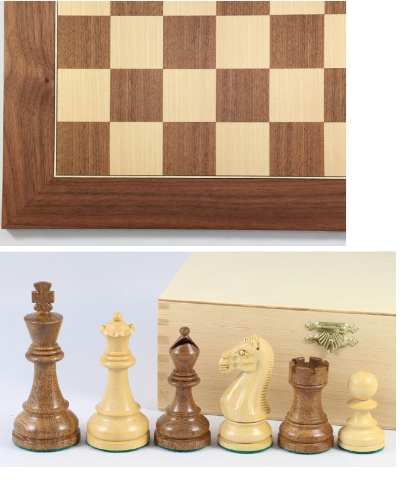 SchachSet Tournament - Königshöhe 95mm, schöner handgeschnitzter Springer, doppelt beschwert