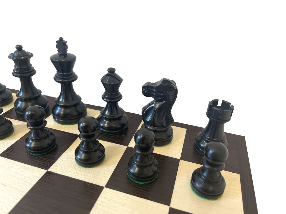 Schachset proBase Nr. 820, Schachbrett Wenge/Ahorn Feldgröße 45 mm