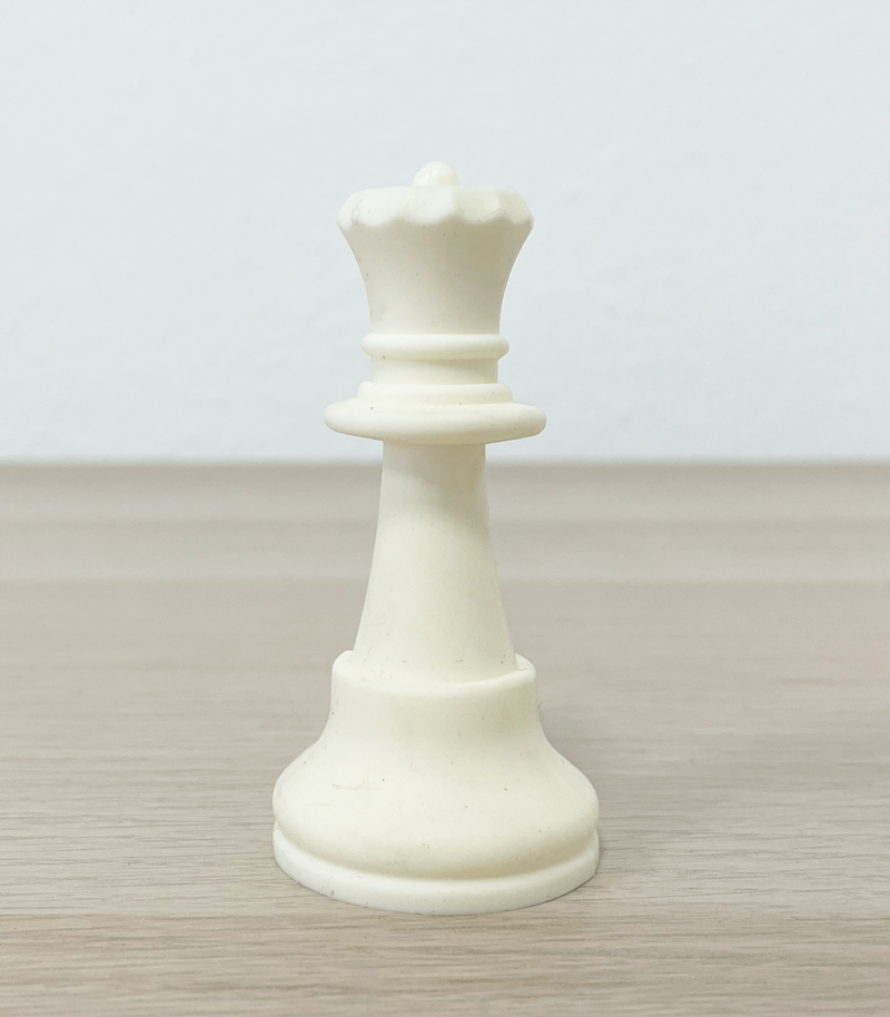 Einzel-Schachfigur Staunton Dame aus Silikon, in weiß