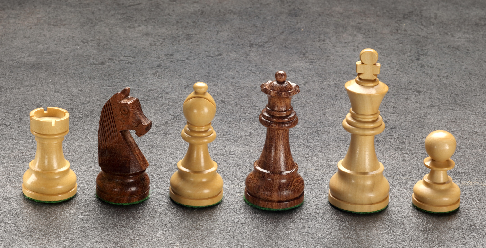 Schachfiguren in Akazie/Buchsbaum, Königshöhe 85 mm,  Klassischer Staunton, gewichtet