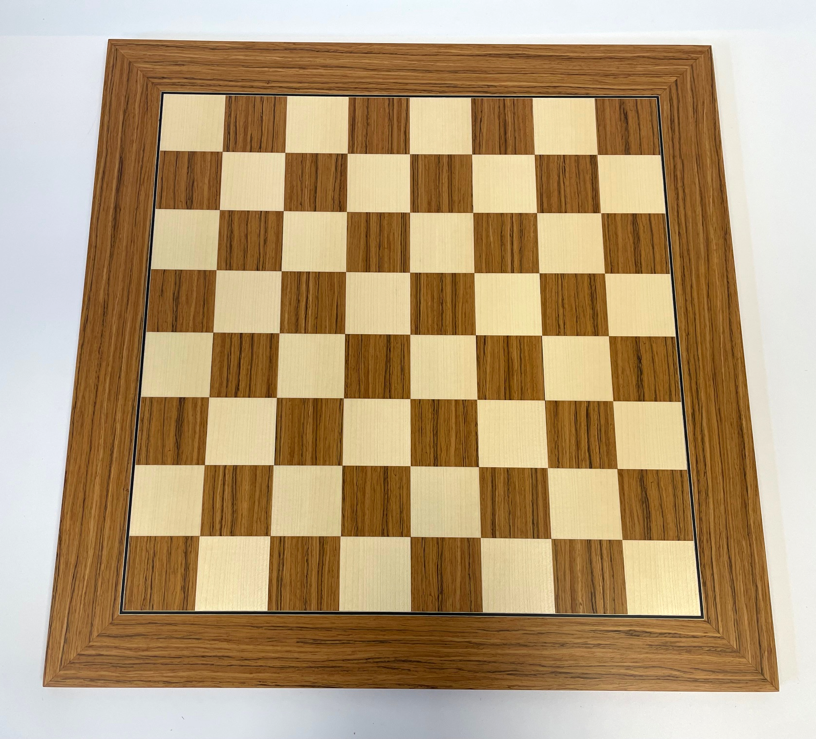 Schachbrett Teak und Ahorn Intarsie, 55x55 cm
