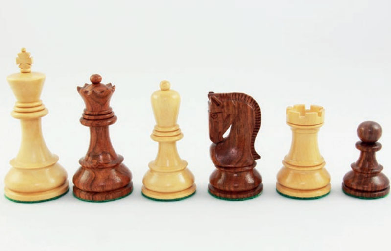 Schachfiguren Opponent Königshöhe 95 mm, schöner handgeschnitzter Springer, doppelt gewichtet