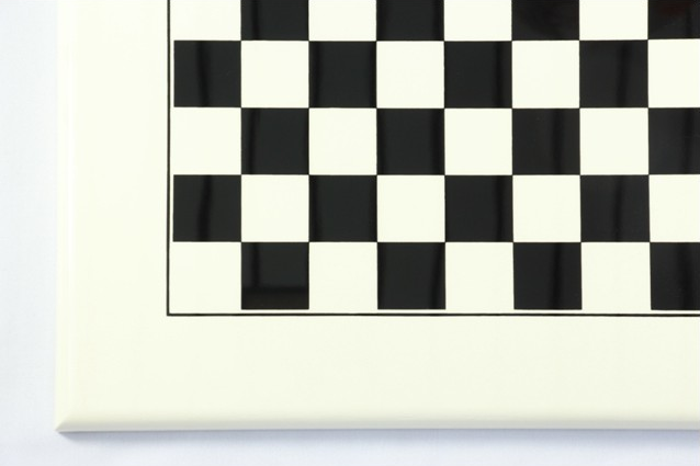 Schachbrett weiß lackiert und schwarz bedruckt, Feldgröße 35