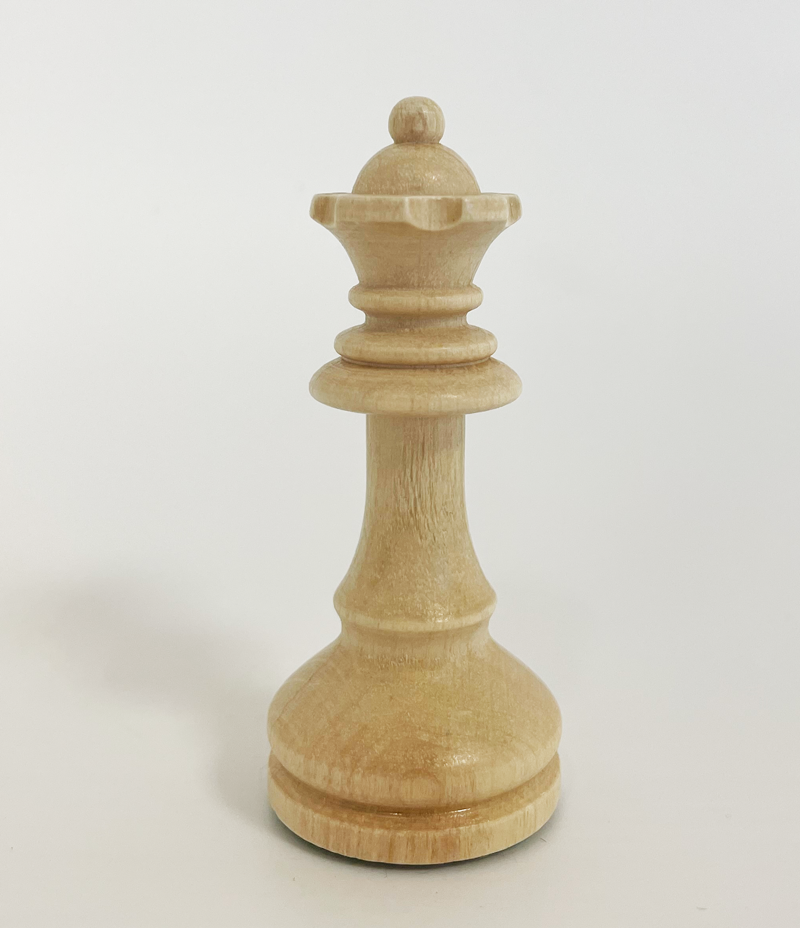 Einzel-Schachfigur Staunton Dame aus Holz, Ahorn natur