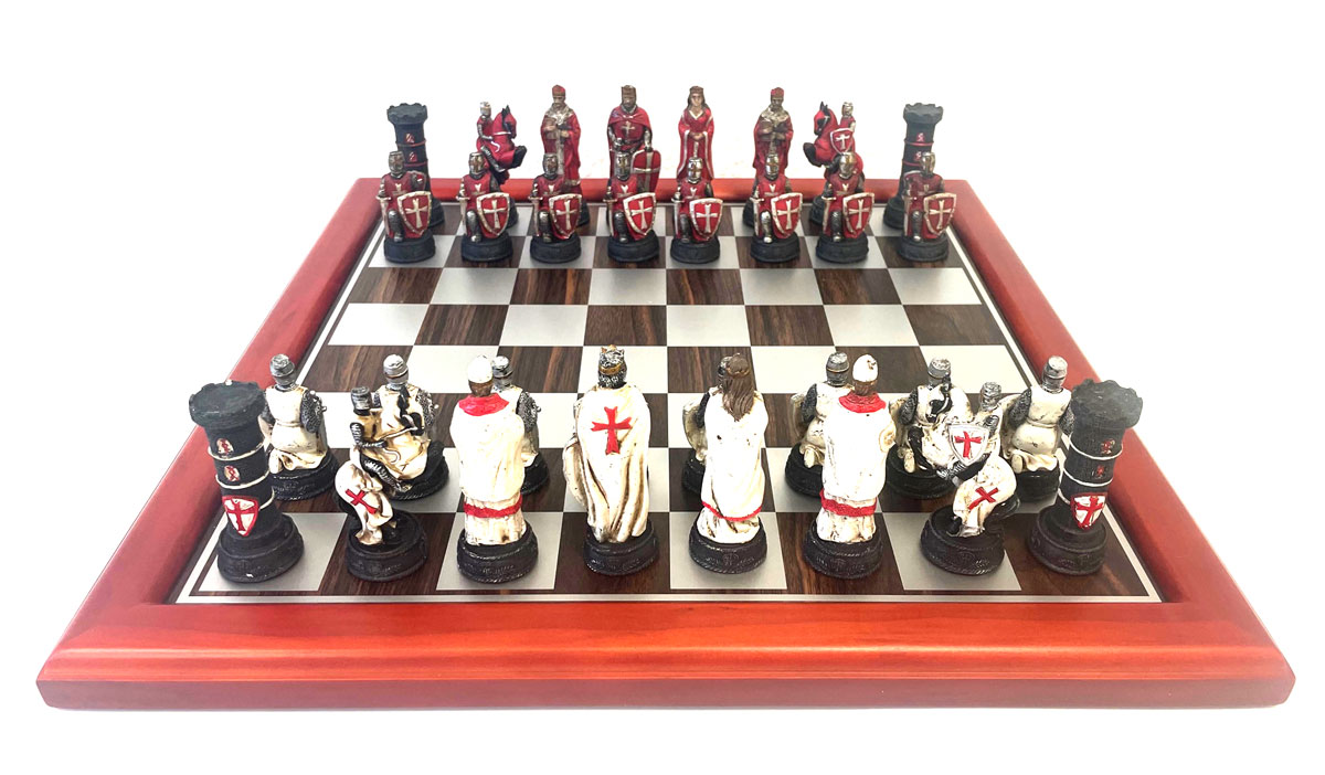 Schachset Kreuzritter, Schachspiel mit Schachbrett