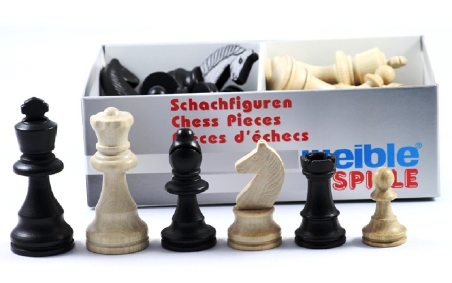 Schachfiguren Staunton schwarz, Königshöhe 76 mm