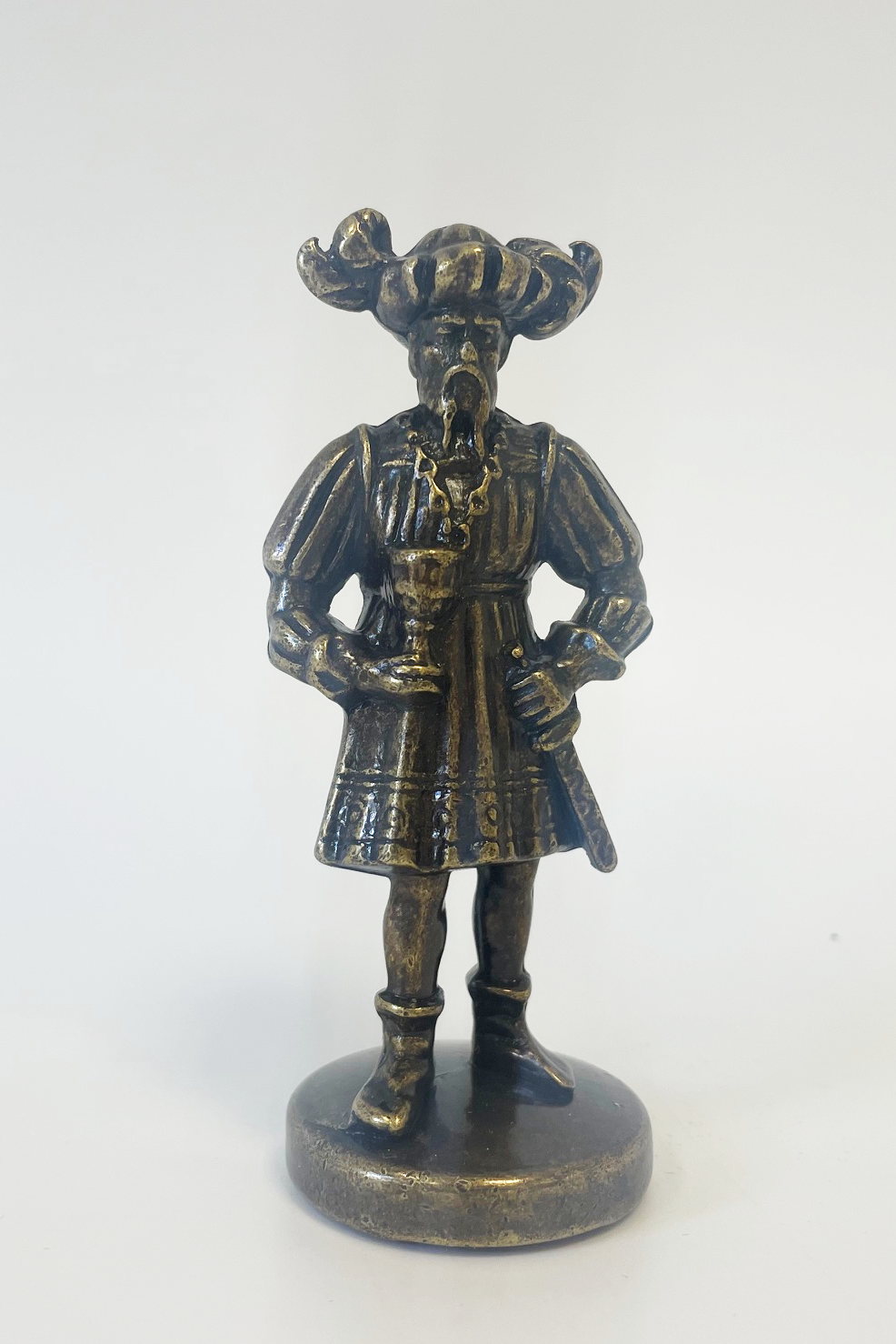 Edler König Figur Statuette aus Metall, braun