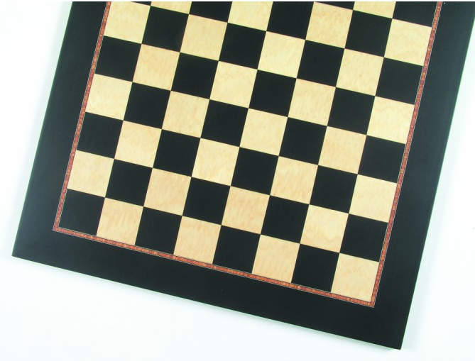 Schachbrett-Feldgroesse-50-mm-Intarsie-mit-Zebrano-Zierader Schachbrett, Feldgröße 50 mm, Intarsie, mit Zebrano Zierader