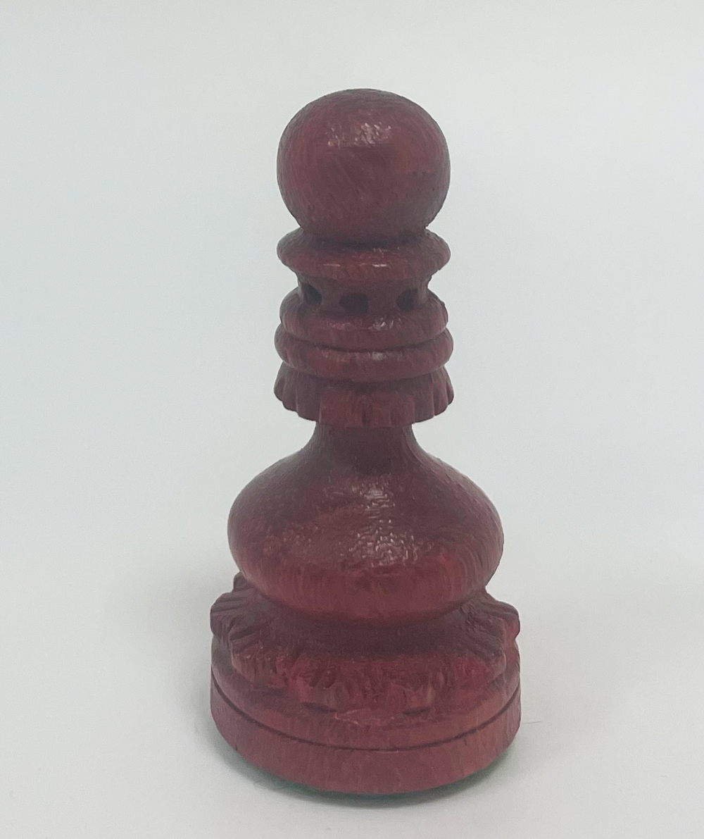 Einzel-Schachfigur Bauer aus Holz, geschnitzt, Rose