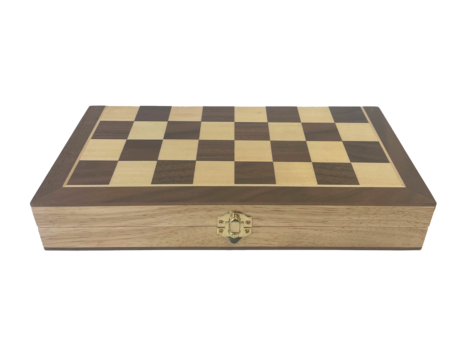 Schachkassette, Dame und Backgammon, Nussbaum und Ahorn