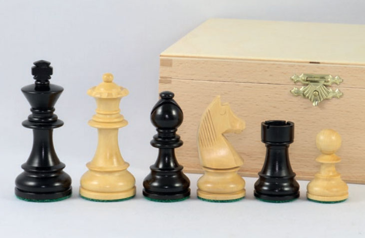 Schachfiguren Staunton, schwarz 83 mm, beschwert