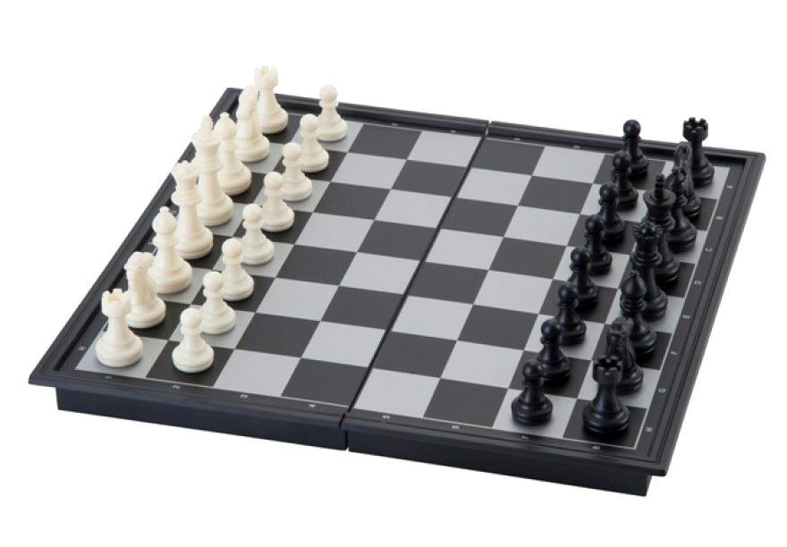 Schach, Dame und Backgammon magentisch, klappbar, Kompakt