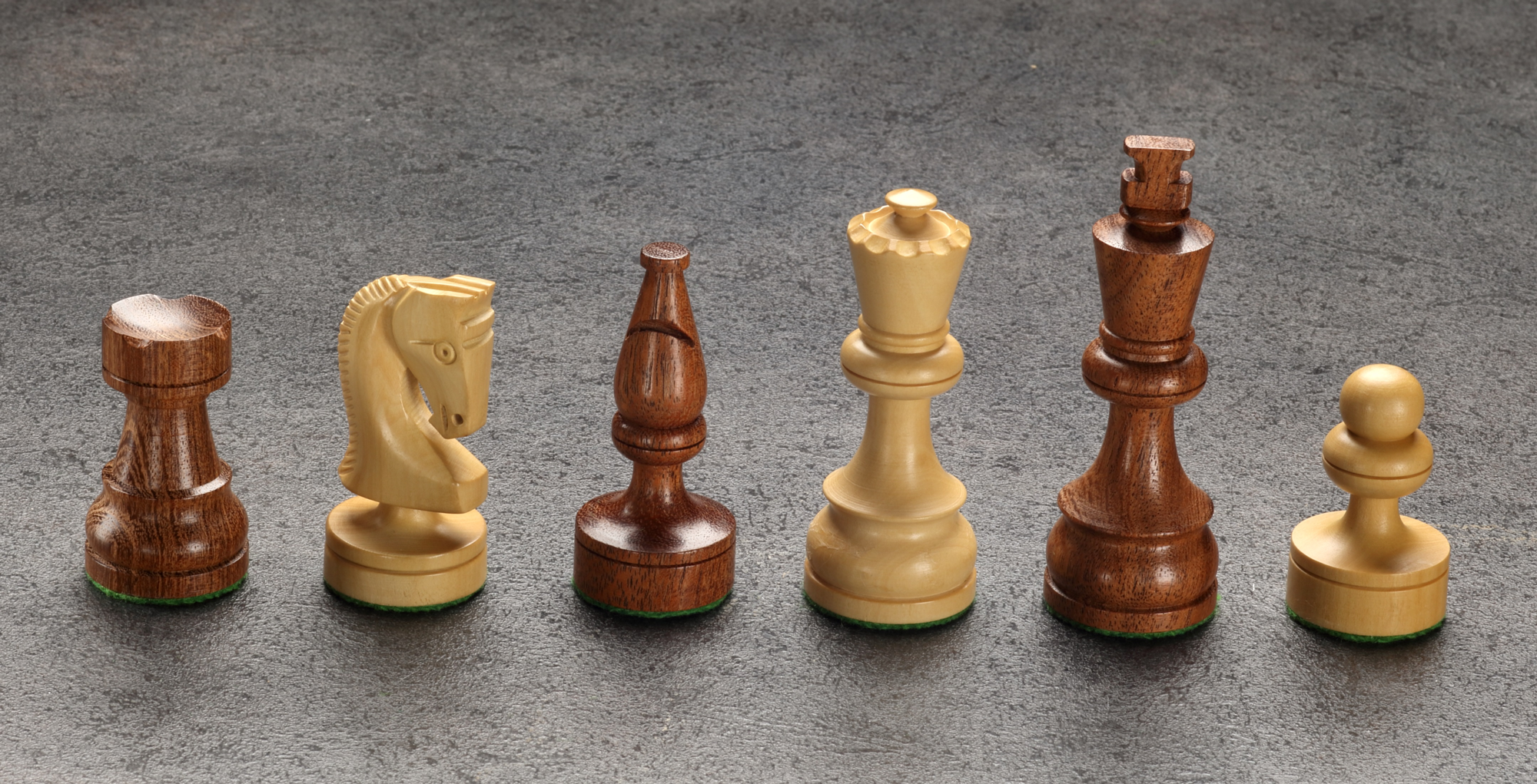 Schachfiguren in Akazie/Buchsbaum, KH 85mm, gewichtet
