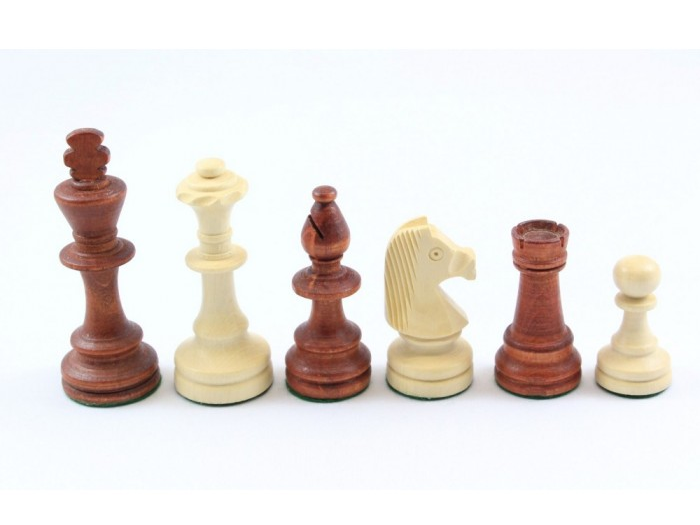 Schachfiguren Staunton Form 92 mm beschwert, aus Ahornholz