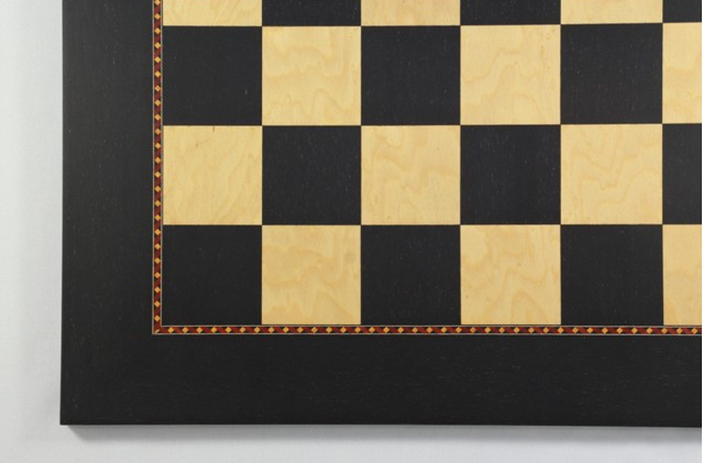 Exklusives Schachbrett, Feldgröße 55 mm, Intarsie, mit aufwändiger Zierader