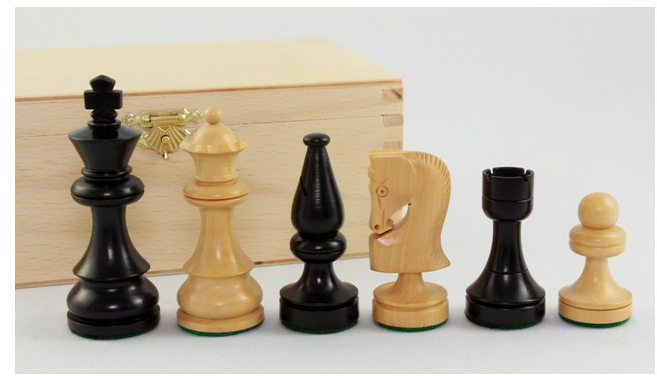 Schachfiguren Russian Design schwarz 89 mm