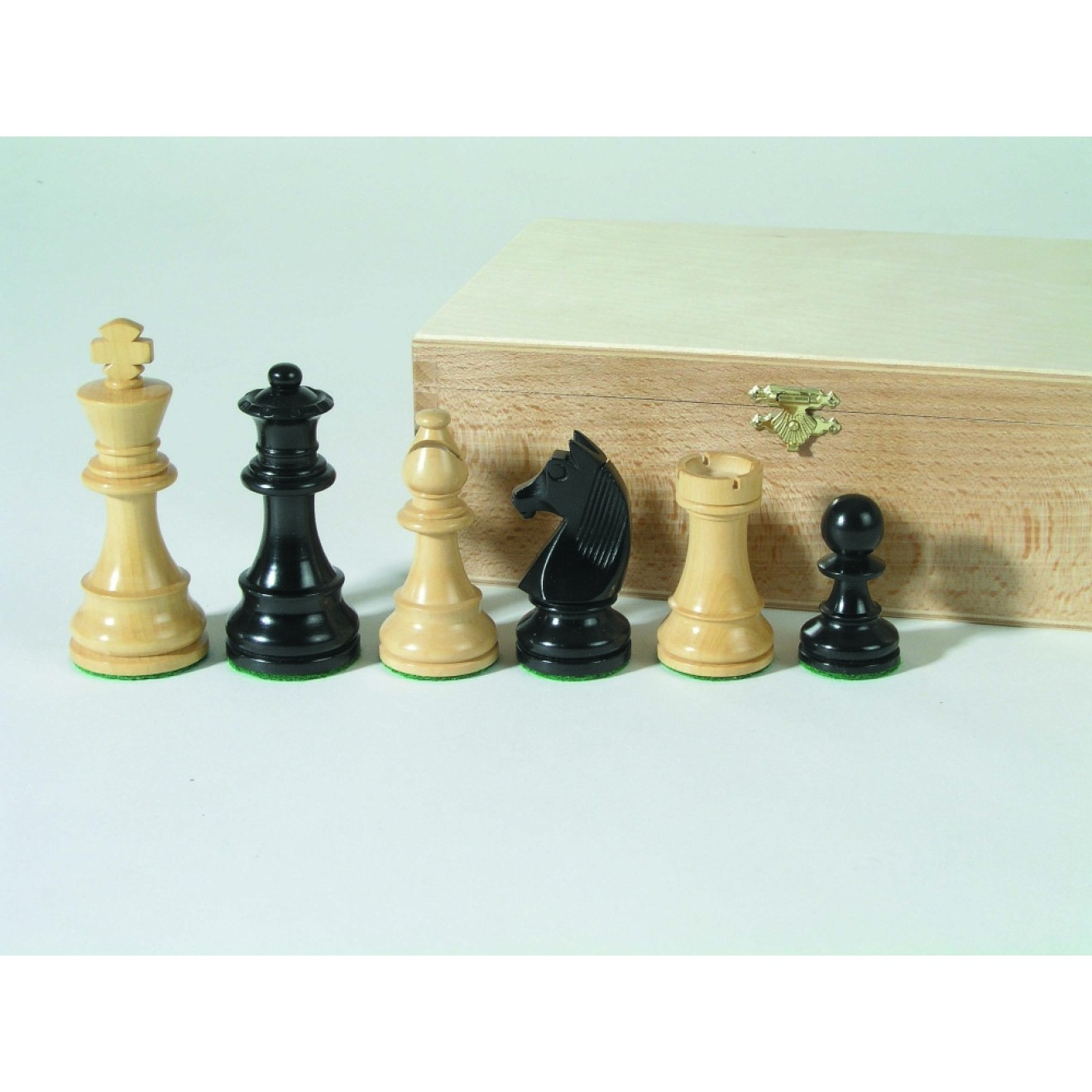 Schachfiguren Staunton schwarz 76 mm beschwert