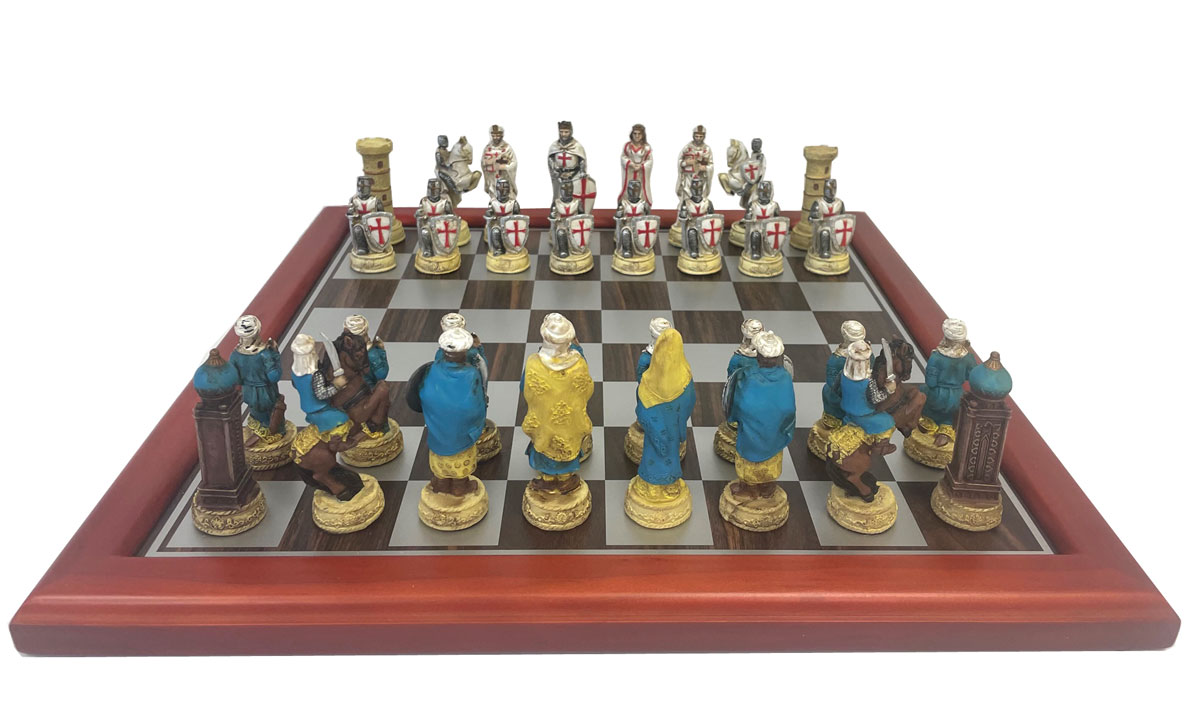 Schachset Kreuzritter vs Morgenland, Schachspiel mit Schachbrett