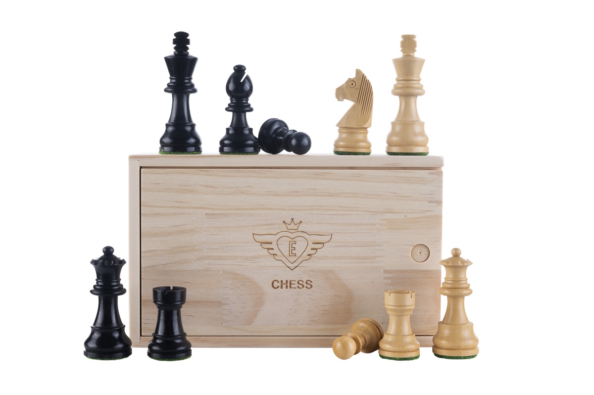 Staunton Schachfiguren 83 mm, schwarz, beschwert