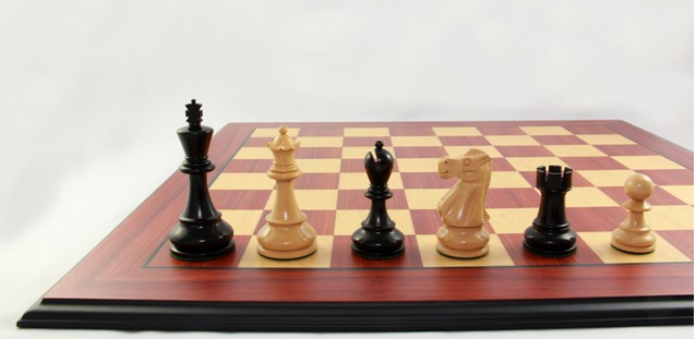 Schach Set Jaques Scylion, Schachbrett mit Schachfiguren