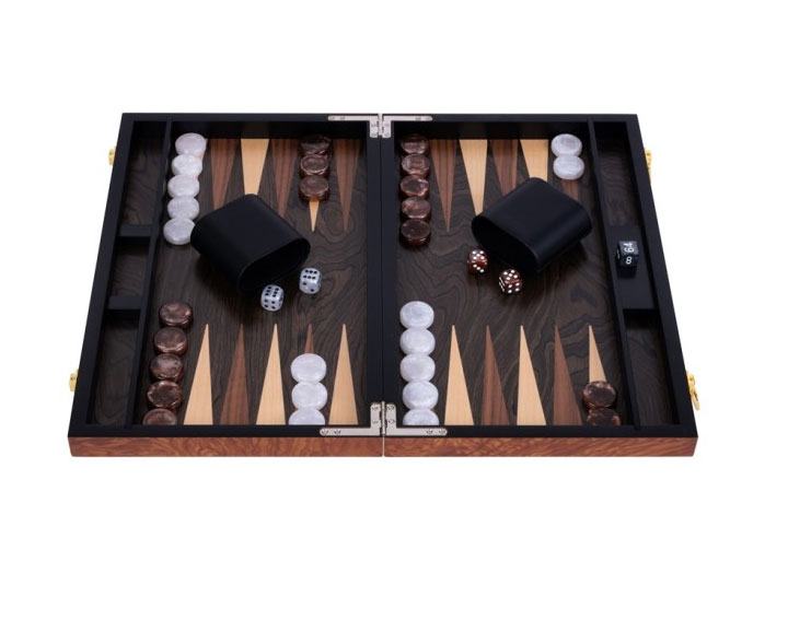 Backgammon Set - Exklusive Kassette aus Holz 38 x 24 cm