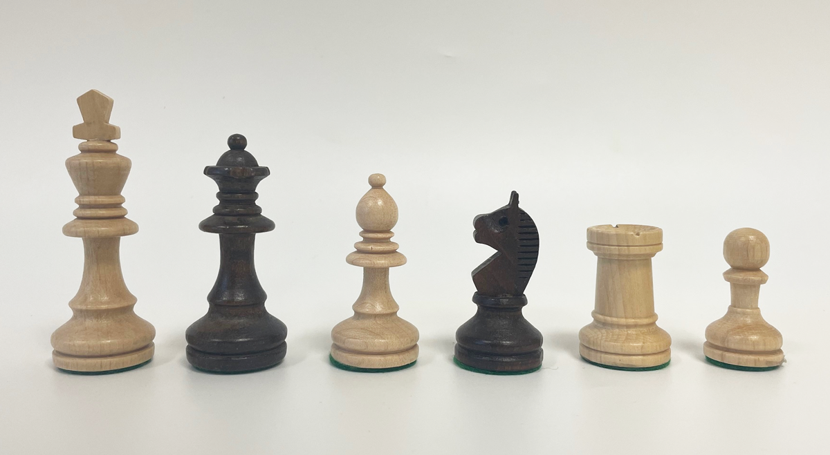 Schachfiguren Bohemia Staunton braun, Königshöhe 72 mm