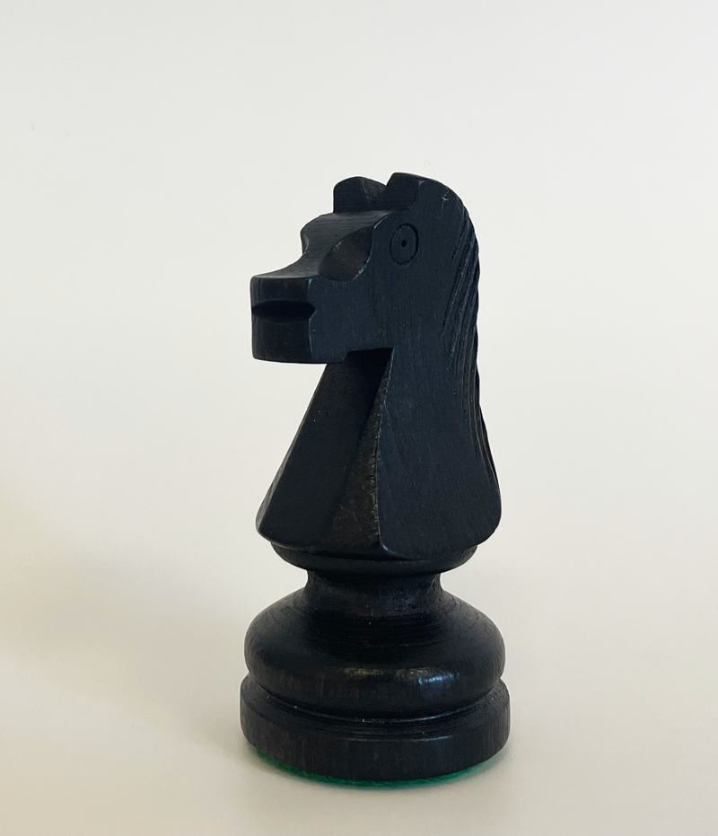 Einzel-Schachfigur Staunton Springer, schwarz