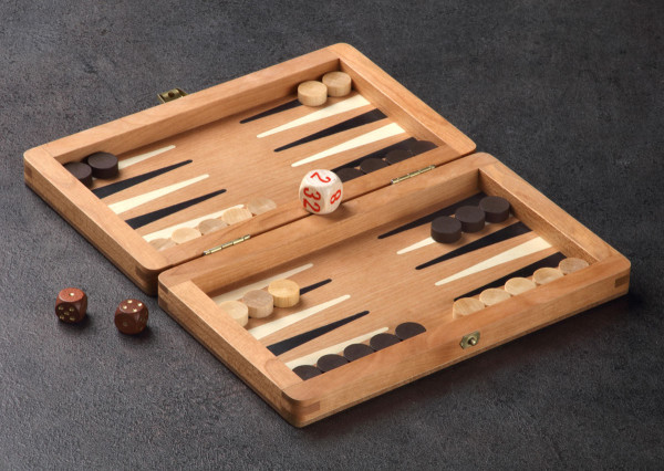 Reise-Backgammon in Kirsche, magnetisch
