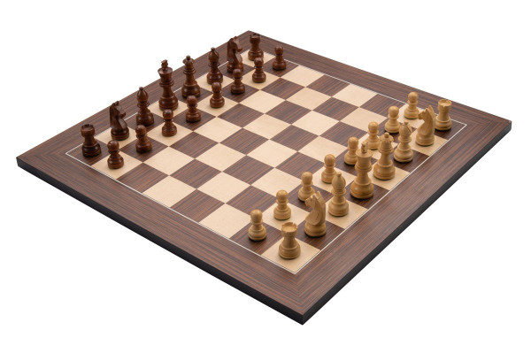 Schach-Set Level 3, Akazie Schachfiguren Königshöhe 76 mm, Schachbrett 40 cm