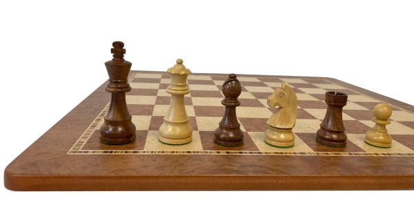 Schachset Zebrano Staunton Schachfiguren mit Schachbrett 53x53cm, Intarsien