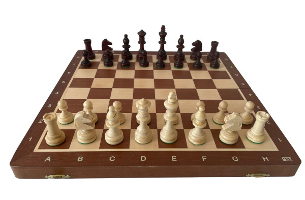 Schachkassete Mahagoni/Ahorn Spielfeld, KH 76mm, Interasie, Z+B