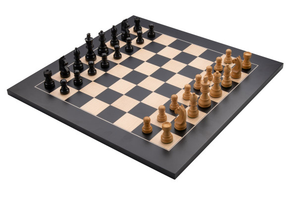 Schach-Set Level 4 schwarz, Könighöhe 83 mm, mit Schachbrett 50 cm
