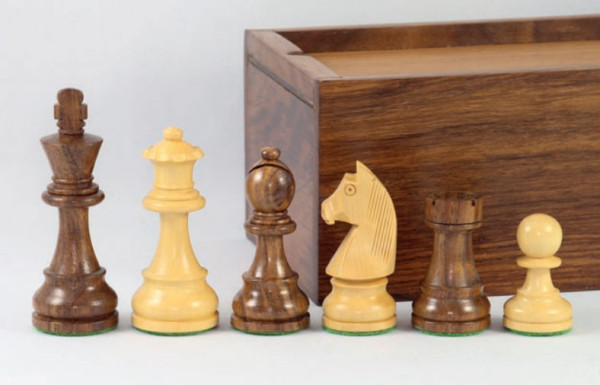 Staunton Schachfiguren 83 mm, Akazienholz und Buchsbaum, beschwert