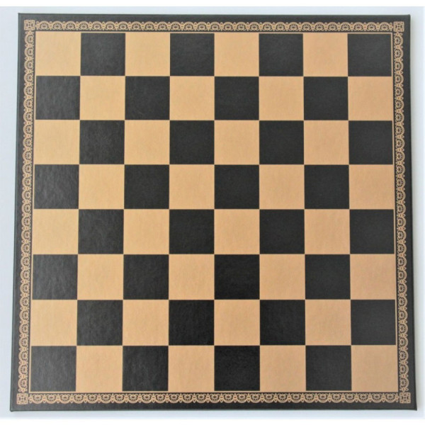 Schachbrett Lederdesign schwarz und goldfarben, 39x39 cm