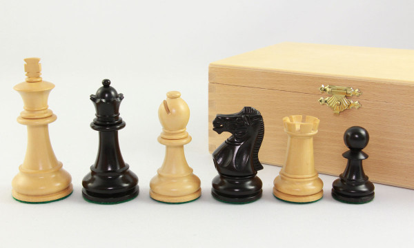 Schachfiguren 'Grand Staunton' schwarz 95 mm