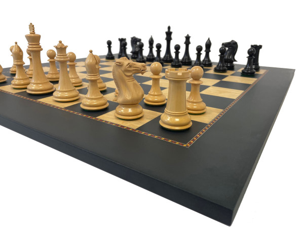 Top Tournament exklusive Schachfiguren Ebenholz und Buchsbaum, mit Schachbrett Koandio
