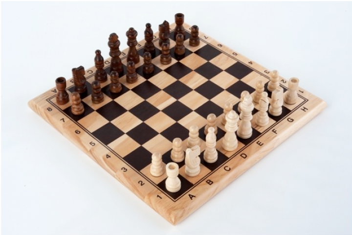Abbey Game Schachbrett 41x41cm Holz mit Zahlen/Buchstaben Schachspiel Brett 