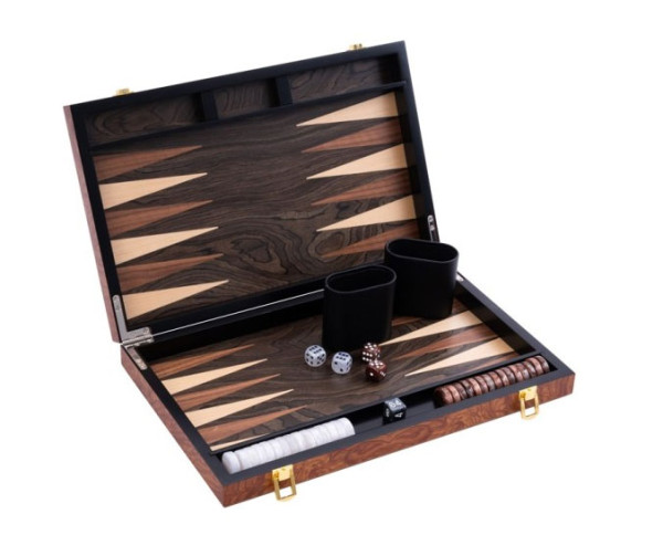 Backgammon Set - Exklusive Kassette aus Holz 45,5 x 26 cm