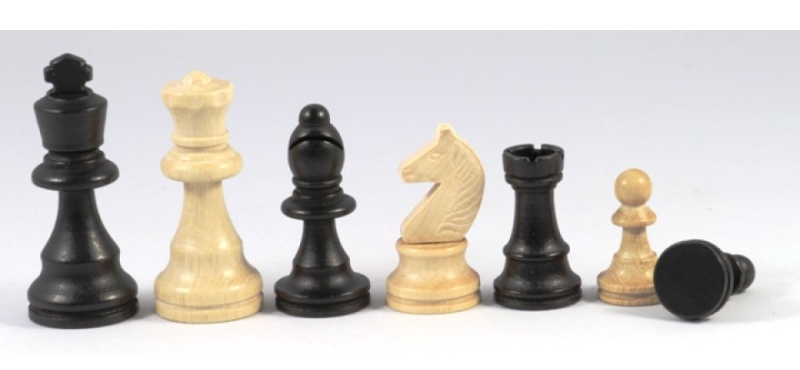 Hersteller-Abbildung des Produkts: Schachfiguren Staunton schwarz, Königshöhe 76 mm