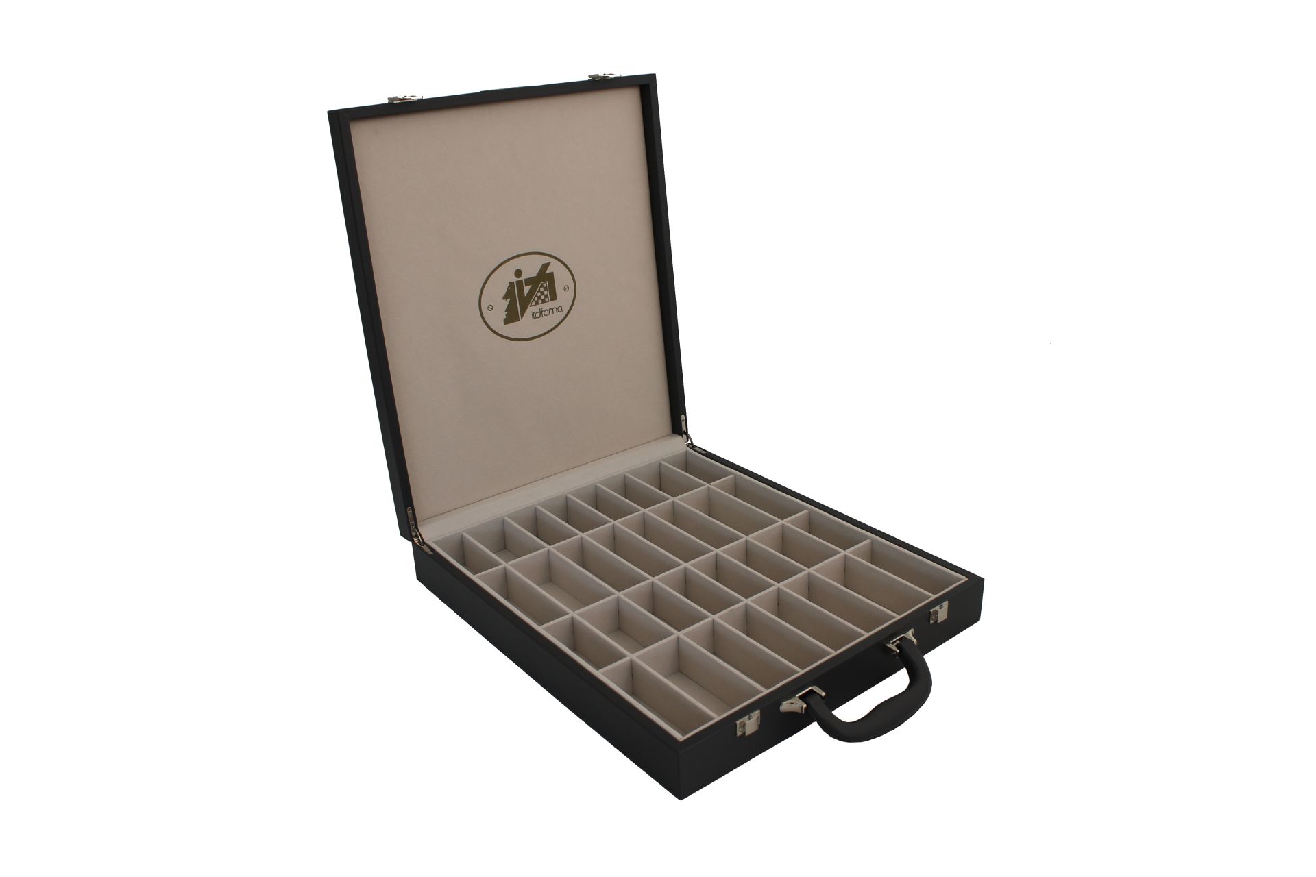 Hersteller-Abbildung des Produkts:  Schach-Koffer aus Kunstleder, bis Königshöhe 108 mm