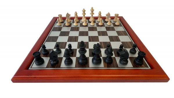 Hersteller-Abbildung des Produkts: Schachset Holz Buche/Esche, Königshöhe 72 mm, mit Schachbrett