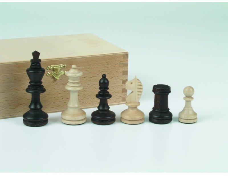 Hersteller-Abbildung des Produkts: Schachfiguren Bohemia Staunton braun, Königshöhe 72 mm